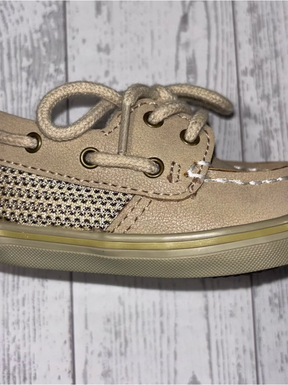 Sperry Top‑Sider Toddler Boat Shoes Tan Leather Size 1M